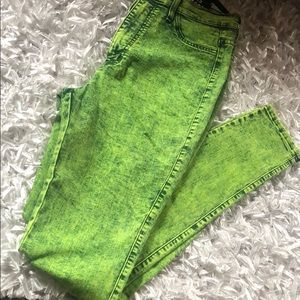 Neon skinny jeans